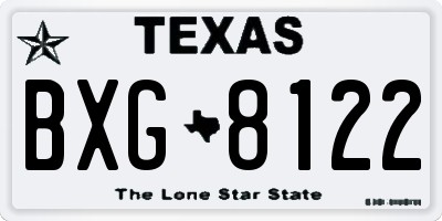 TX license plate BXG8122