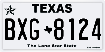 TX license plate BXG8124