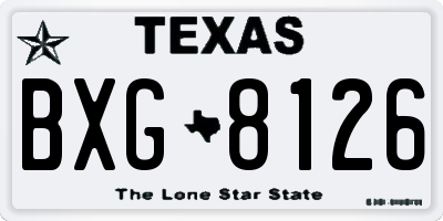 TX license plate BXG8126