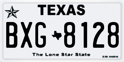 TX license plate BXG8128