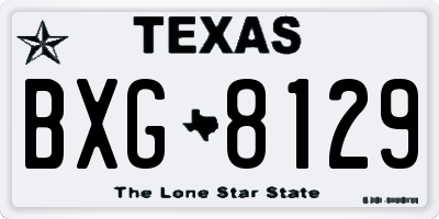 TX license plate BXG8129