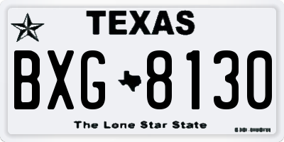 TX license plate BXG8130