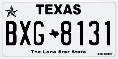 TX license plate BXG8131