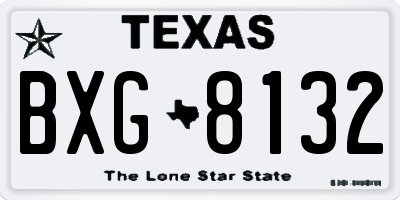 TX license plate BXG8132