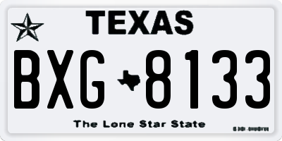 TX license plate BXG8133