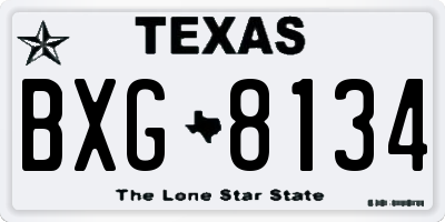 TX license plate BXG8134