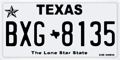 TX license plate BXG8135