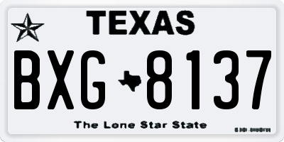 TX license plate BXG8137