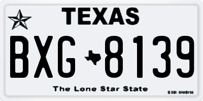 TX license plate BXG8139