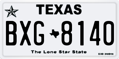 TX license plate BXG8140