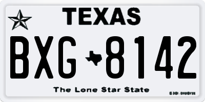 TX license plate BXG8142