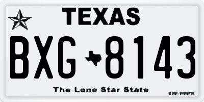 TX license plate BXG8143
