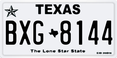 TX license plate BXG8144