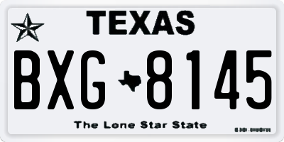 TX license plate BXG8145