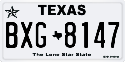 TX license plate BXG8147