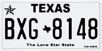 TX license plate BXG8148