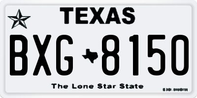 TX license plate BXG8150