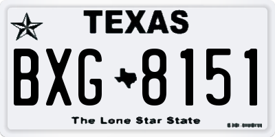 TX license plate BXG8151