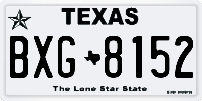 TX license plate BXG8152