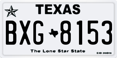 TX license plate BXG8153