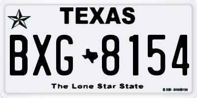TX license plate BXG8154