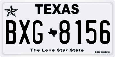 TX license plate BXG8156
