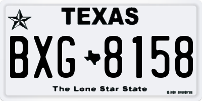 TX license plate BXG8158