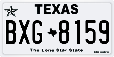 TX license plate BXG8159