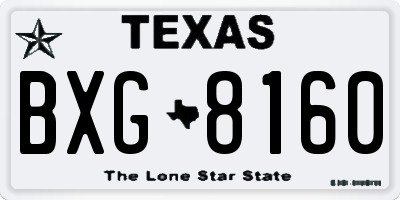 TX license plate BXG8160