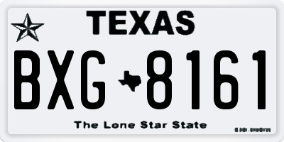 TX license plate BXG8161