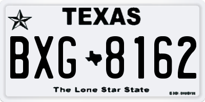 TX license plate BXG8162