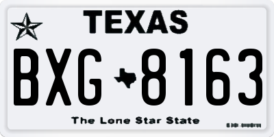 TX license plate BXG8163