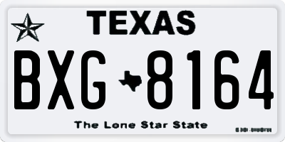 TX license plate BXG8164