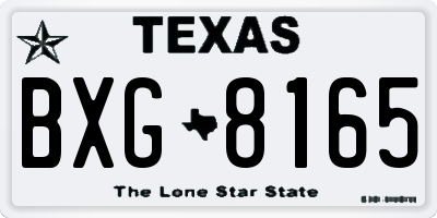 TX license plate BXG8165