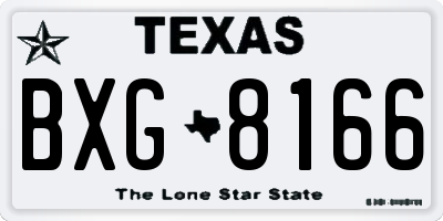 TX license plate BXG8166