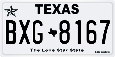 TX license plate BXG8167