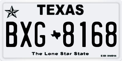 TX license plate BXG8168