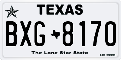 TX license plate BXG8170