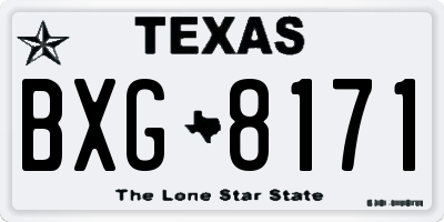 TX license plate BXG8171