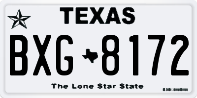 TX license plate BXG8172