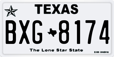 TX license plate BXG8174