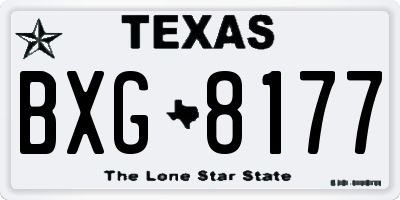 TX license plate BXG8177