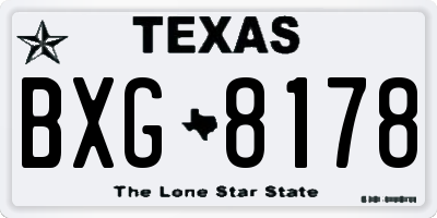 TX license plate BXG8178