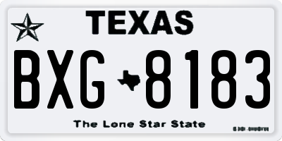 TX license plate BXG8183