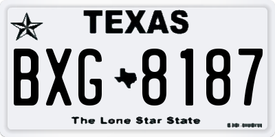 TX license plate BXG8187