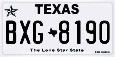 TX license plate BXG8190
