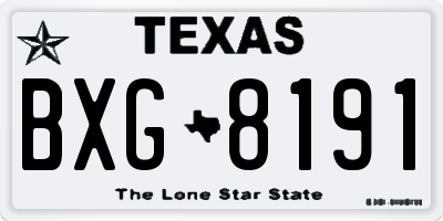 TX license plate BXG8191