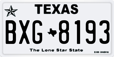 TX license plate BXG8193