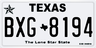 TX license plate BXG8194