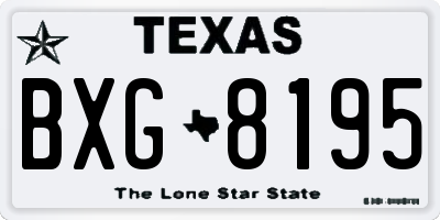 TX license plate BXG8195